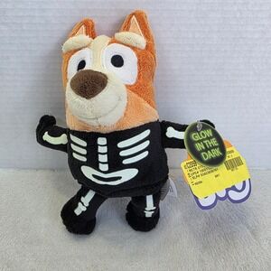 Bingo Glow In The Dark Skeleton Costume Halloween Holiday Plush Toy 7.5" NWT